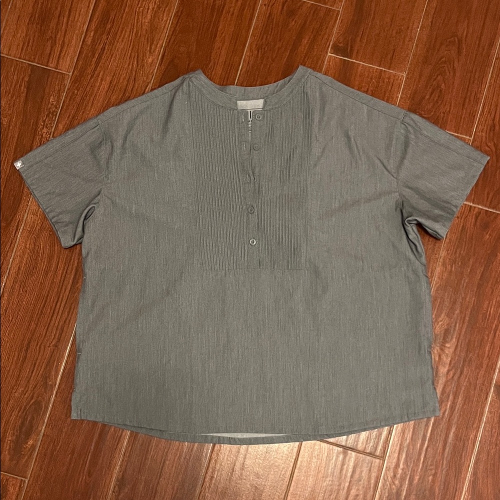 Figs Technical Collection Charcoal Button Down Top